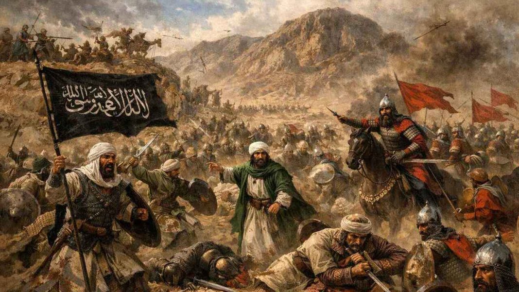 Uhud war between moslem and quraisy tribe